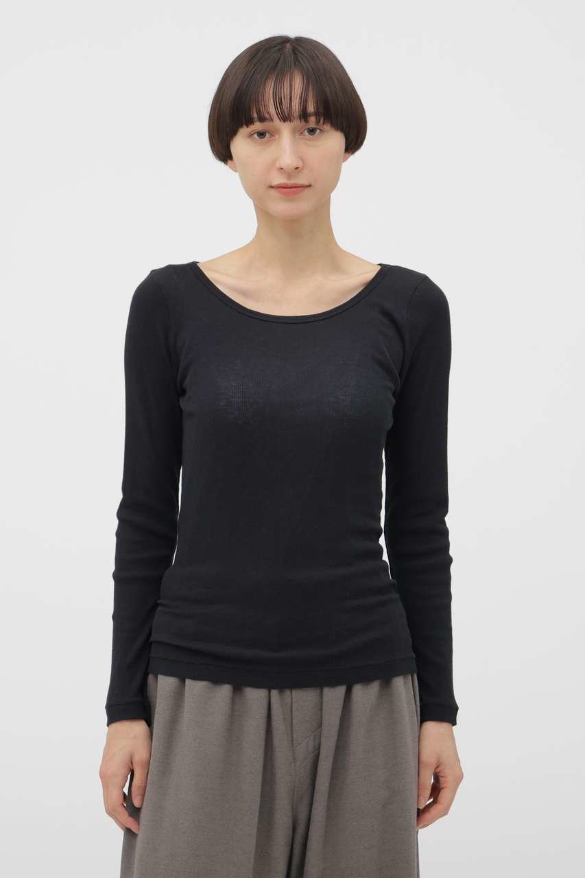 【マーガレットハウエル/MARGARET HOWELL】のCOTTON SILK RIB TOP 人気、トレンドファッション・服の通販 founy(ファニー) ファッション Fashion レディースファッション Fashion for Women トップス・カットソー Cut & Sew Tops シャツ・ブラウス・オフィスカジュアル Elegant Blouses & Button-Ups ロングTシャツ・Tシャツ Longline T-Shirts & Tees カットソー・ベーシックTシャツ Cut-and-Sewn Tops / Stretch Tees & Basics なめらか Smooth, Silky Texture シルク Silk, 100% Silk スリーブ Sleeve, Long Sleeve / Short Sleeve テレコ Ribbed, Rib Stitch フィット Fit, Slim Fit メランジ Melange, Mixed Yarn ロング Long, Long-Length 新作・新入荷 New Arrivals / New In other-1|ID: prp329100004894789 ipo3291000000036590636