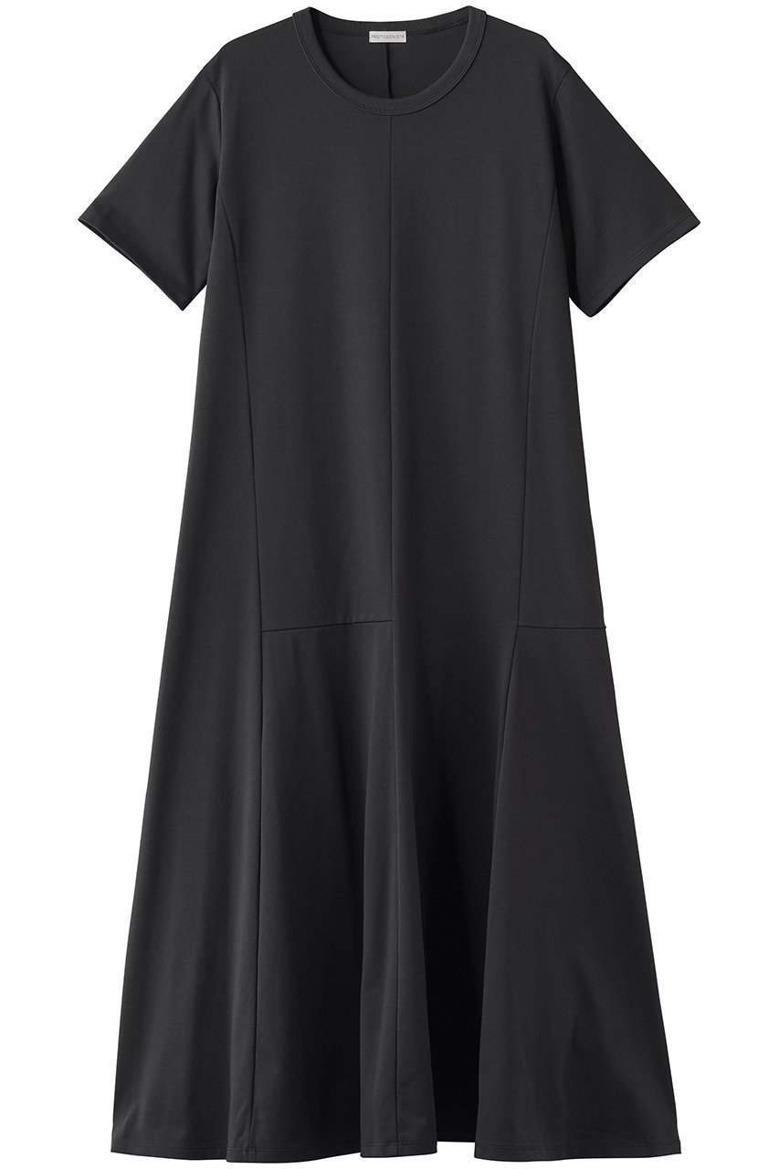 【エリオポール/heliopole】の【PROTAGONISTA】フレアショートスリーブドレス インテリア・キッズ・メンズ・レディースファッション・服の通販 founy(ファニー) 　ファッション　Fashion　レディースファッション　Fashion for Women　ワンピース　Dresses　フォーマル・パーティードレス・結婚式用ドレス　Elegant & Casual Dresses　チュニック　Tunic Tops & Dresses　チュニック　Tunic, Long Top　ドレス　Dress, One-Piece　ドレープ　Drape, Draping Fabric　ベーシック　Basic, Essential　ロング　Long, Long-Length　新作・新入荷　New Arrivals / New In　チャコールグレー|ID: prp329100004894796 ipo3291000000036590693
