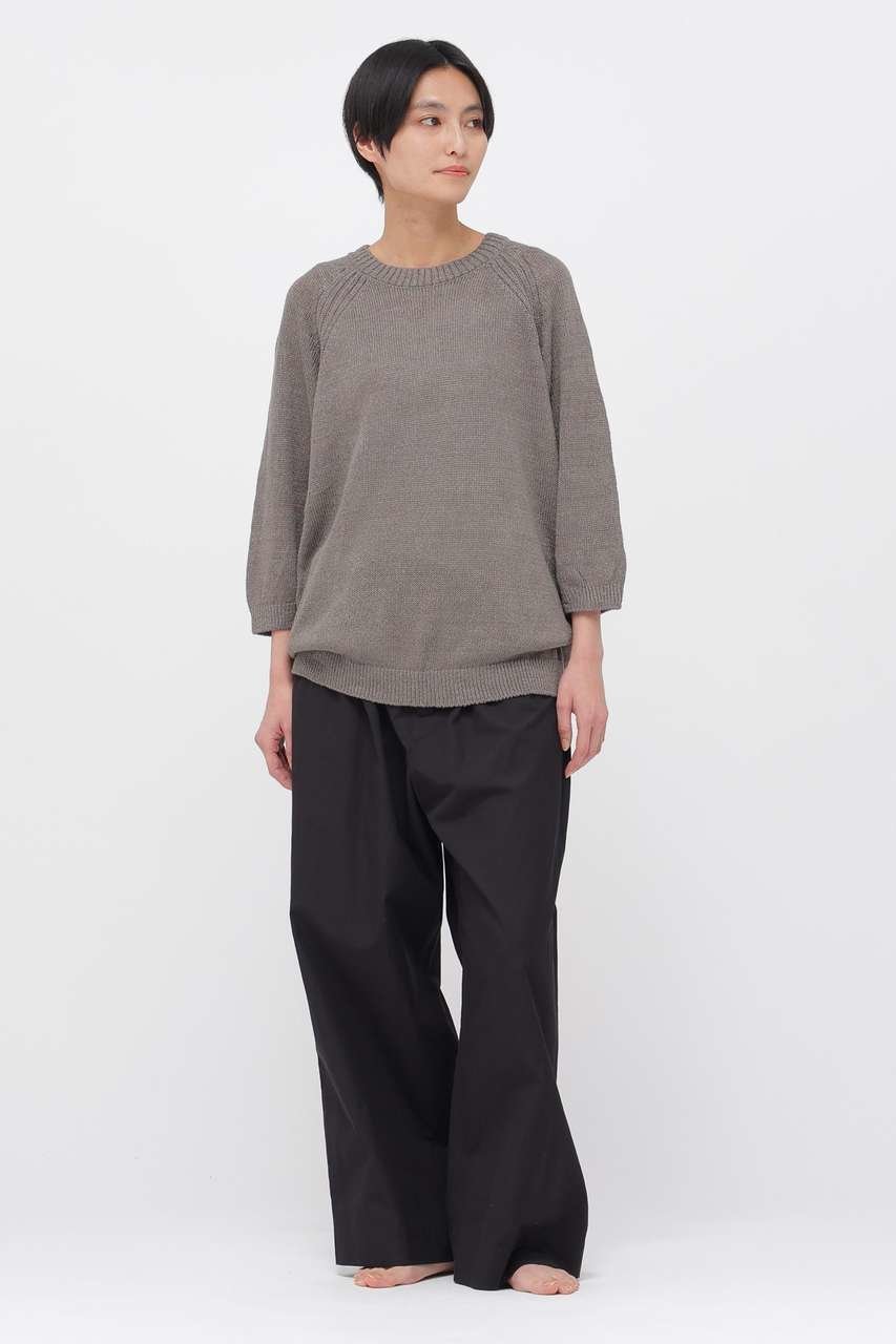 【マーガレットハウエル/MARGARET HOWELL】のBRAIDED LINEN KNITWEAR 人気、トレンドファッション・服の通販 founy(ファニー) 　ファッション　Fashion　レディースファッション　Fashion for Women　トップス・カットソー　Cut & Sew Tops　ニット　Knit Tops & Sweaters　カジュアルプルオーバー・ニットトップス　Pullovers & Knit Tops / Casual Pullovers　シンプル　Simple, Minimal　スリーブ　Sleeve, Long Sleeve / Short Sleeve　バランス　Balance, Style Balance　リネン　Linen, Linen Fabric　リラックス　Relax, Relaxed Fit　エレガント 上品　Elegant　other-2|ID: prp329100004894801 ipo3291000000036615529