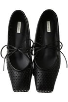 【チェンバー/CHEMBUR】のスクエアトゥパンチングリボンフラットシューズ ブラック|ID: prp329100004894824 ipo3291000000036931377