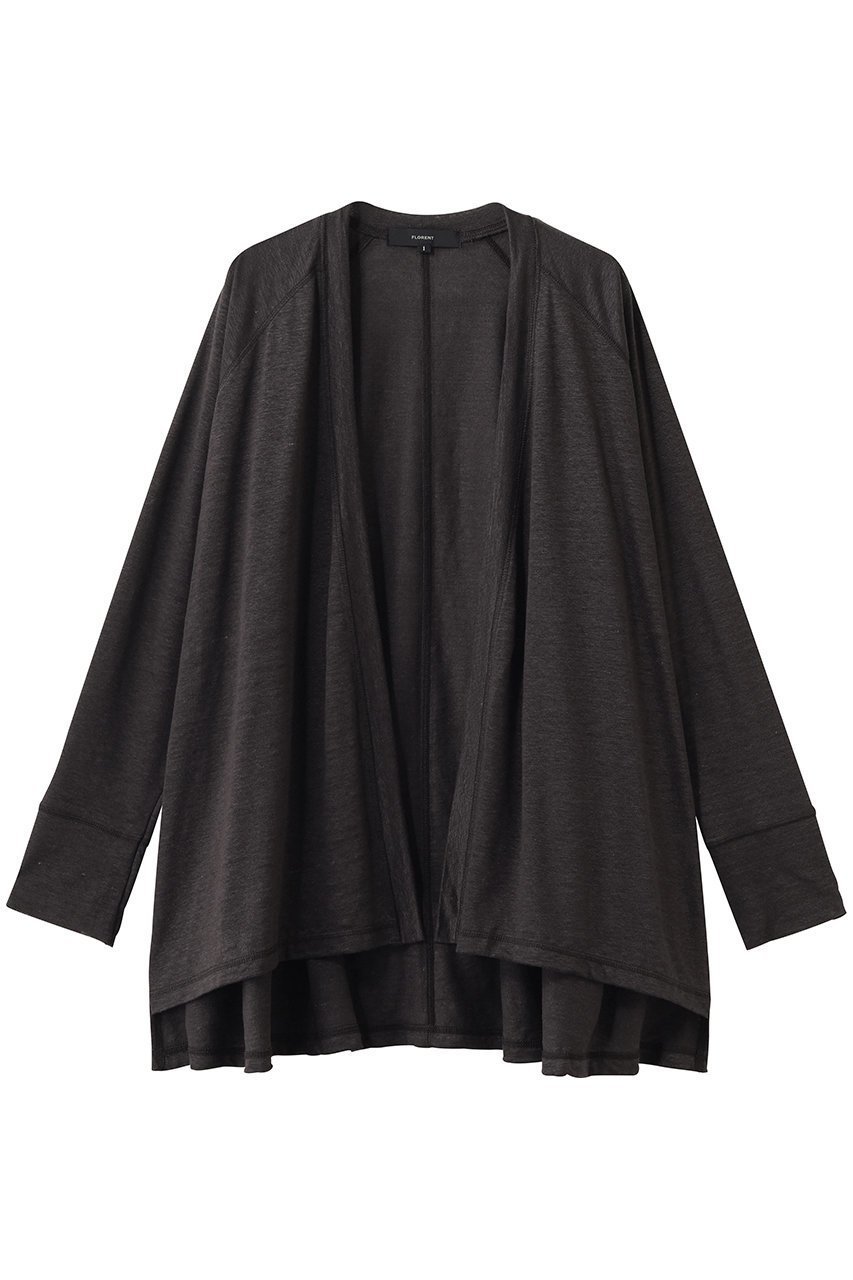 【フローレント/FLORENT】のソフトリネン カーディガン インテリア・キッズ・メンズ・レディースファッション・服の通販 founy(ファニー) 　ファッション　Fashion　レディースファッション　Fashion for Women　トップス・カットソー　Cut & Sew Tops　カーディガン・羽織り　Layered Style Cardigans　シャツ・ブラウス・オフィスカジュアル　Elegant Blouses & Button-Ups　ロングTシャツ・Tシャツ　Longline T-Shirts & Tees　カットソー・ベーシックTシャツ　Cut-and-Sewn Tops / Stretch Tees & Basics　カーディガン　Cardigan, Knitwear　リネン　Linen, Linen Fabric　新作・新入荷　New Arrivals / New In　チャコールグレー|ID: prp329100004894833 ipo3291000000036590980