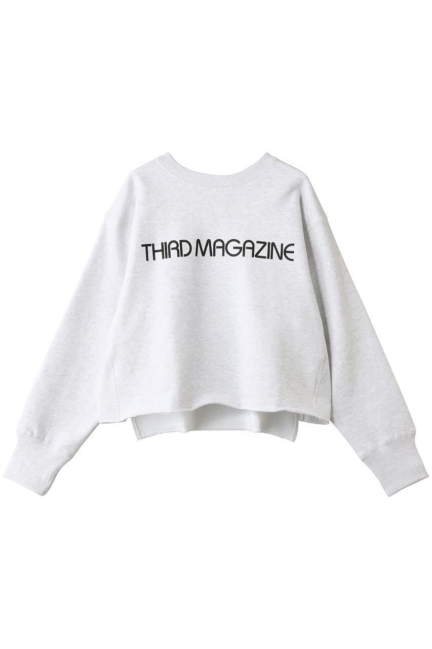 【サードマガジン/THIRD MAGAZINE】のロゴプリントボクシースウェット インテリア・キッズ・メンズ・レディースファッション・服の通販 founy(ファニー) 　ファッション　Fashion　レディースファッション　Fashion for Women　トップス・カットソー　Cut & Sew Tops　シャツ・ブラウス・オフィスカジュアル　Elegant Blouses & Button-Ups　レディースパーカー・カジュアルフーディー　Casual Hoodies & Sweatshirts　ロングTシャツ・Tシャツ　Longline T-Shirts & Tees　スウェット・クルーネックトップス　Sweatshirts & Crewnecks / Relaxed Fit Sweat Tops　カットソー・ベーシックTシャツ　Cut-and-Sewn Tops / Stretch Tees & Basics　おすすめ　Recommended / Our Picks　クロップド　Cropped, Short Length　新作・新入荷　New Arrivals / New In　杢グレー|ID: prp329100004894841 ipo3291000000036591038