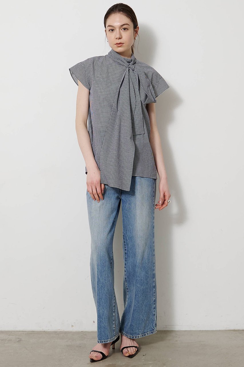 【ウィムガゼット/Whim Gazette】のシアーボウタイブラウス 人気、トレンドファッション・服の通販 founy(ファニー) 　ファッション　Fashion　レディースファッション　Fashion for Women　トップス・カットソー　Cut & Sew Tops　シャツ・ブラウス・オフィスカジュアル　Elegant Blouses & Button-Ups　おすすめ　Recommended / Our Picks　オーガンジー　Organza Fabric　カットソー　Cut and Sewn Top　ギンガム　Gingham, Gingham Fabric　ショート　Short, Short Length　スウェット / スエット　Sweatshirt, Sweatwear　スリーブ　Sleeve, Long Sleeve / Short Sleeve　チェック　Check, Plaid, Tartan　エレガント 上品　Elegant　夏　Summer　新作・新入荷　New Arrivals / New In　春　Spring　S/S・春夏　SS, Spring/Summer, Warm Season　other-2|ID: prp329100004894863 ipo3291000000036591216