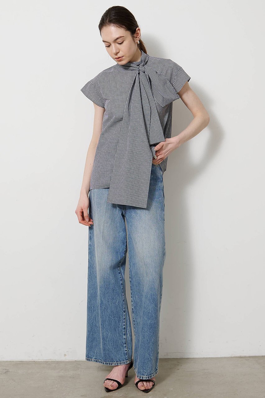 【ウィムガゼット/Whim Gazette】のシアーボウタイブラウス 人気、トレンドファッション・服の通販 founy(ファニー) 　ファッション　Fashion　レディースファッション　Fashion for Women　トップス・カットソー　Cut & Sew Tops　シャツ・ブラウス・オフィスカジュアル　Elegant Blouses & Button-Ups　おすすめ　Recommended / Our Picks　オーガンジー　Organza Fabric　カットソー　Cut and Sewn Top　ギンガム　Gingham, Gingham Fabric　ショート　Short, Short Length　スウェット / スエット　Sweatshirt, Sweatwear　スリーブ　Sleeve, Long Sleeve / Short Sleeve　チェック　Check, Plaid, Tartan　エレガント 上品　Elegant　夏　Summer　新作・新入荷　New Arrivals / New In　春　Spring　S/S・春夏　SS, Spring/Summer, Warm Season　other-6|ID: prp329100004894863 ipo3291000000036591220