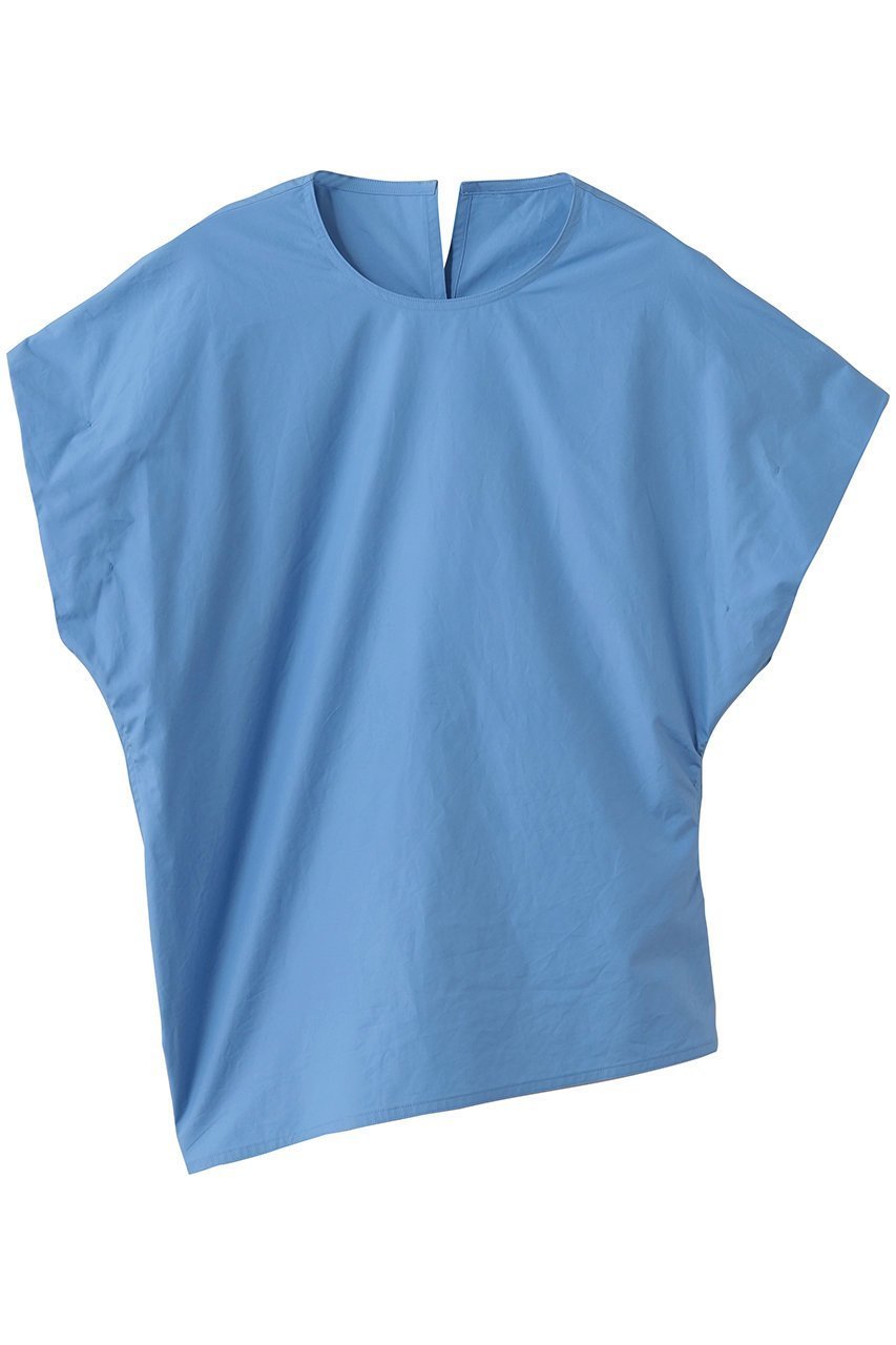【イレーヴ/YLEVE】のFINX COTTON ウェザー アシンメトリー プルオーバー シャツ インテリア・キッズ・メンズ・レディースファッション・服の通販 founy(ファウニー) 　ファッション　Fashion　レディースファッション　Fashion for Women　トップス・カットソー　Cut & Sew Tops　シャツ・ブラウス・オフィスカジュアル　Elegant Blouses & Button-Ups　カジュアルプルオーバー・ニットトップス　Pullovers & Knit Tops / Casual Pullovers　アシンメトリー　Asymmetrical Style　ショート　Short, Short Length　シンプル　Simple, Minimal　スリーブ　Sleeve, Long Sleeve / Short Sleeve　ブラウジング　Blouson Silhouette, Cinched Waist　ヘムライン　Hemline, Bottom Cut　モダン　Modern, Contemporary　再入荷　Restock / Back in Stock　サックス|ID: prp329100004894869 ipo3291000000036887918
