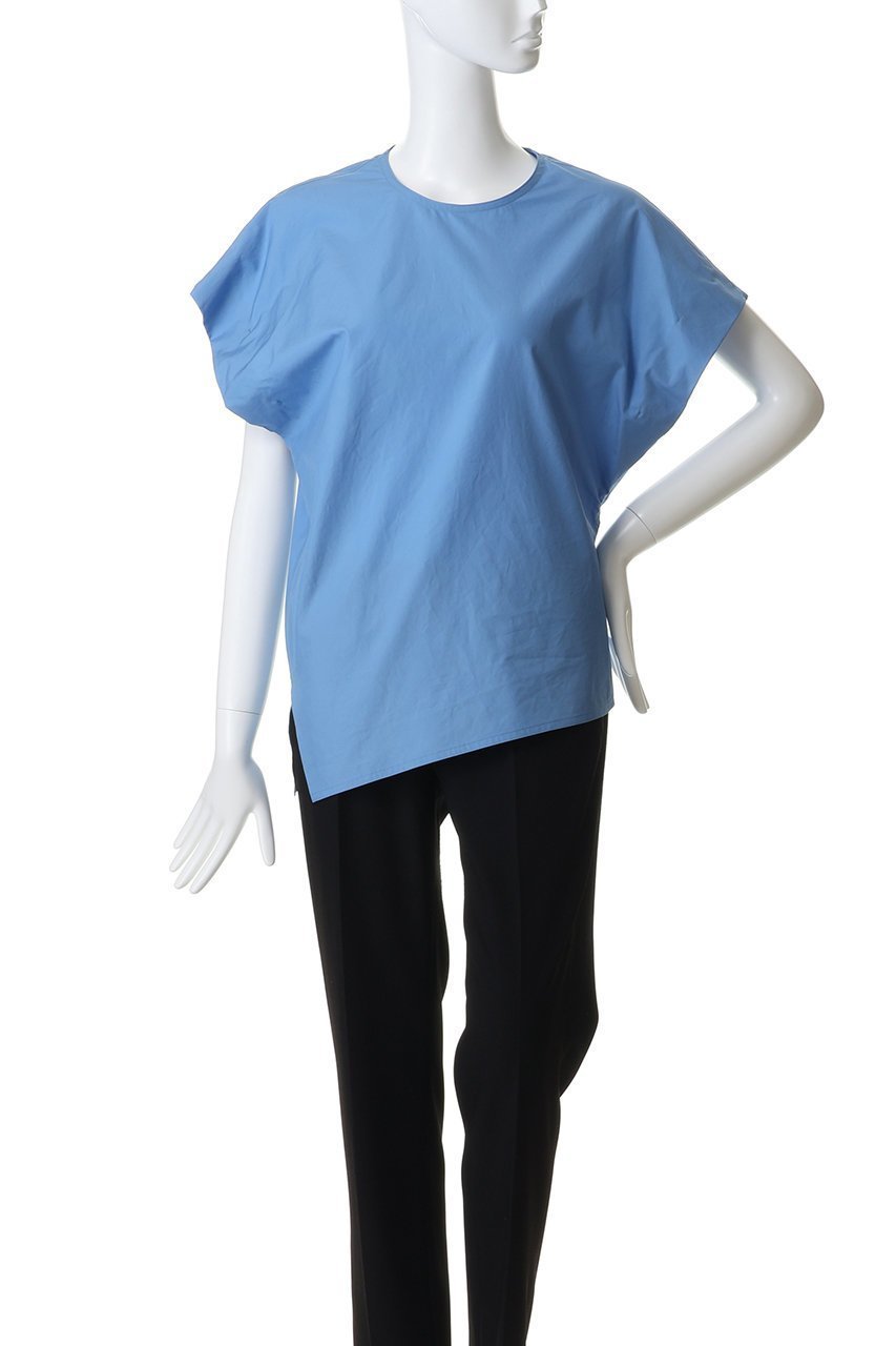 【イレーヴ/YLEVE】のFINX COTTON ウェザー アシンメトリー プルオーバー シャツ 大人の最旬トレンドファッション＆コーディネート founy(ファウニー) 　ファッション　Fashion　レディースファッション　Fashion for Women　トップス・カットソー　Cut & Sew Tops　シャツ・ブラウス・オフィスカジュアル　Elegant Blouses & Button-Ups　カジュアルプルオーバー・ニットトップス　Pullovers & Knit Tops / Casual Pullovers　アシンメトリー　Asymmetrical Style　ショート　Short, Short Length　シンプル　Simple, Minimal　スリーブ　Sleeve, Long Sleeve / Short Sleeve　ブラウジング　Blouson Silhouette, Cinched Waist　ヘムライン　Hemline, Bottom Cut　モダン　Modern, Contemporary　再入荷　Restock / Back in Stock　other-2|ID: prp329100004894869 ipo3291000000036887919
