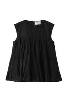 【マーレット/MERLETTE】のQUAI レーストリム ノースリーブティアードブラウス ブラック|ID: prp329100004894874 ipo3291000000036591316