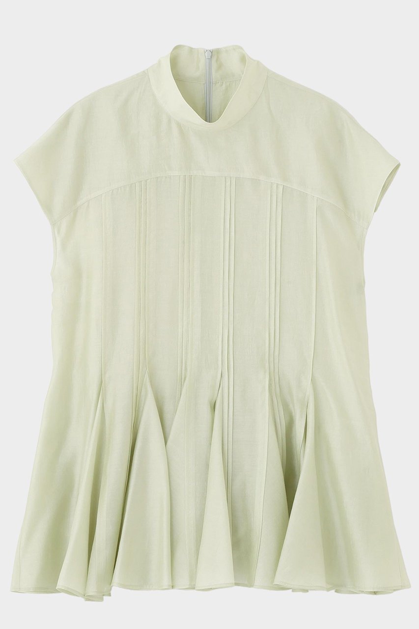 【ル フィル/LE PHIL】のシャイニーローンタックブラウス インテリア・キッズ・メンズ・レディースファッション・服の通販 founy(ファニー) 　ファッション　Fashion　レディースファッション　Fashion for Women　トップス・カットソー　Cut & Sew Tops　シャツ・ブラウス・オフィスカジュアル　Elegant Blouses & Button-Ups　エレガント 上品　Elegant　コンパクト　Compact, Small Size　ショート　Short, Short Length　スタンダード　Standard, Basic　スラックス　Slacks, Dress Pants　スリーブ　Sleeve, Long Sleeve / Short Sleeve　デニム　Denim, Jeans Material　バランス　Balance, Style Balance　フェミニン　Feminine, Girly　フレア　Flare, Flared　新作・新入荷　New Arrivals / New In　ライトグリーン|ID: prp329100004894883 ipo3291000000036591377