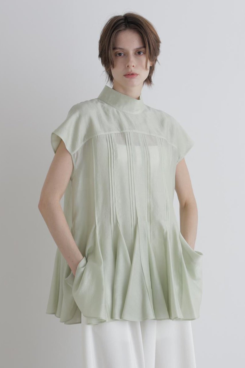 【ル フィル/LE PHIL】のシャイニーローンタックブラウス 人気、トレンドファッション・服の通販 founy(ファニー) 　ファッション　Fashion　レディースファッション　Fashion for Women　トップス・カットソー　Cut & Sew Tops　シャツ・ブラウス・オフィスカジュアル　Elegant Blouses & Button-Ups　エレガント 上品　Elegant　コンパクト　Compact, Small Size　ショート　Short, Short Length　スタンダード　Standard, Basic　スラックス　Slacks, Dress Pants　スリーブ　Sleeve, Long Sleeve / Short Sleeve　デニム　Denim, Jeans Material　バランス　Balance, Style Balance　フェミニン　Feminine, Girly　フレア　Flare, Flared　新作・新入荷　New Arrivals / New In　other-2|ID: prp329100004894883 ipo3291000000036591378