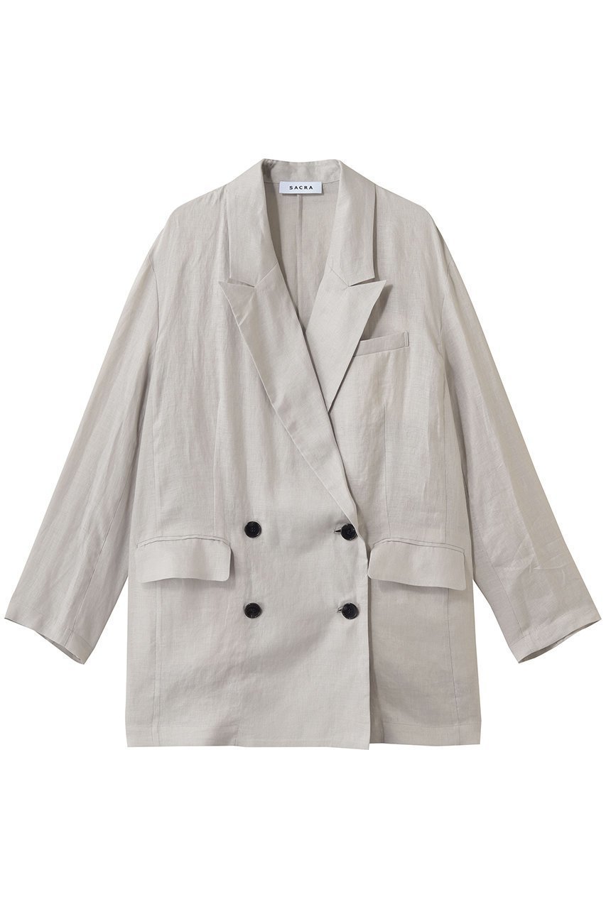 【サクラ/SACRA】のゼファーリネンジャケット インテリア・キッズ・メンズ・レディースファッション・服の通販 founy(ファニー) ファッション Fashion レディースファッション Fashion for Women アウター Coat / Outerwear Collection レディースジャケット・軽アウター Jackets ジャケット Jacket, Outerwear フレンチ French, French Style マニッシュ Mannish, Boyish リネン Linen, Linen Fabric リュクス Luxury, Elegant, High-End, Chic エレガント 上品 Elegant 新作・新入荷 New Arrivals / New In アイスグレー|ID: prp329100004894887 ipo3291000000036591408