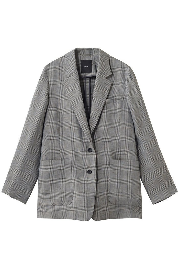 【エブール/ebure】のリネングレンチェック 2釦シングルジャケット インテリア・キッズ・メンズ・レディースファッション・服の通販 founy(ファニー) https://founy.com/ ファッション Fashion レディースファッション Fashion for Women アウター Coat / Outerwear Collection レディースジャケット・軽アウター Jackets イタリア Italy ジャケット Jacket, Outerwear チェック Check, Plaid, Tartan パッチ Patch, Appliqué ポケット Pocket, Pocket Detail リネン Linen, Linen Fabric 夏 Summer 春 Spring S/S・春夏 SS, Spring/Summer, Warm Season |ID: prp329100004894892 ipo3291000000036591454