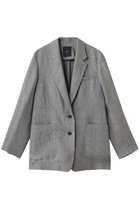 【エブール/ebure】のリネングレンチェック 2釦シングルジャケット ライトグレー|ID: prp329100004894892 ipo3291000000036591455