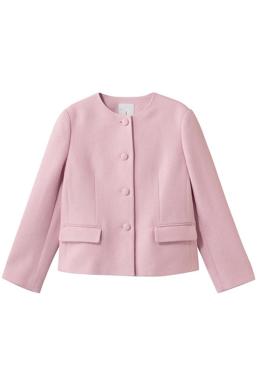 【ジェイドット/j.】のコットン混ツイード ノーカラージャケット インテリア・キッズ・メンズ・レディースファッション・服の通販 founy(ファウニー) 　ファッション　Fashion　レディースファッション　Fashion for Women　アウター　Coat / Outerwear Collection　レディースジャケット・軽アウター　Jackets　ノーカラージャケット / シンプル上品コーデ　Collarless Jackets　コンパクト　Compact, Small Size　ジャケット　Jacket, Outerwear　ツイード　Twill, Twill Weave　パーティ　Party, Party Style　リュクス　Luxury, Elegant, High-End, Chic　ピンク|ID: prp329100004894895 ipo3291000000036931963