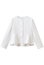 【ジェイドット/j.】のコットン混ツイード ペプラムジャケット ホワイト|ID: prp329100004894905 ipo3291000000036591562