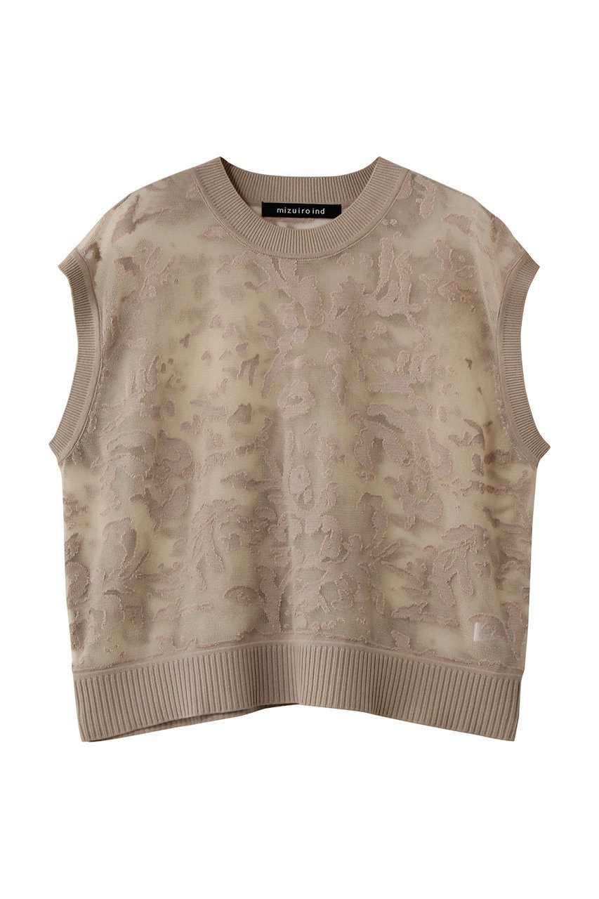 【ミズイロ インド/mizuiro ind】のmesh embroidery short vest ベスト インテリア・キッズ・メンズ・レディースファッション・服の通販 founy(ファウニー) 　ファッション　Fashion　レディースファッション　Fashion for Women　トップス・カットソー　Cut & Sew Tops　ニット　Knit Tops & Sweaters　ベスト&ジレ / 重ね着スタイル　Vests & Gilets　カジュアルプルオーバー・ニットトップス　Pullovers & Knit Tops / Casual Pullovers　エンブロイダリー　Embroidery Design　カットソー　Cut and Sewn Top　トレンド　Trend, Trending Now　ベスト　Vest, Waistcoat　ベーシック　Basic, Essential　メッシュ　Mesh, Net Fabric　エレガント 上品　Elegant　beige|ID: prp329100004894907 ipo3291000000036591577