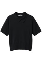 【チノ/CINOH】の21-GAUGE SUVIN コットン カラー ニット プルオーバー ブラック|ID: prp329100004894912 ipo3291000000036932117