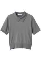 【チノ/CINOH】の21-GAUGE SUVIN コットン カラー ニット プルオーバー グレー|ID: prp329100004894912 ipo3291000000036932119