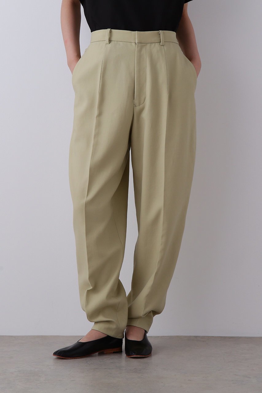 【イレーヴ/YLEVE】の100/2 GV TWILL DOUBLE WEAVE カーブド パンツ 大人の最旬トレンドファッション＆コーディネート founy(ファウニー) 　ファッション　Fashion　レディースファッション　Fashion for Women　パンツ　Pants & Trousers　コンパクト　Compact, Small Size　サマー　Summer, Summer Style　シルケット　Silket, Silky Cotton　シンプル　Simple, Minimal　リブニット　Rib Knit, Ribbed Knit　ワッシャー　Washer, Crinkled Finish　エレガント 上品　Elegant　再入荷　Restock / Back in Stock　other-8|ID: prp329100004894927 ipo3291000000036591745