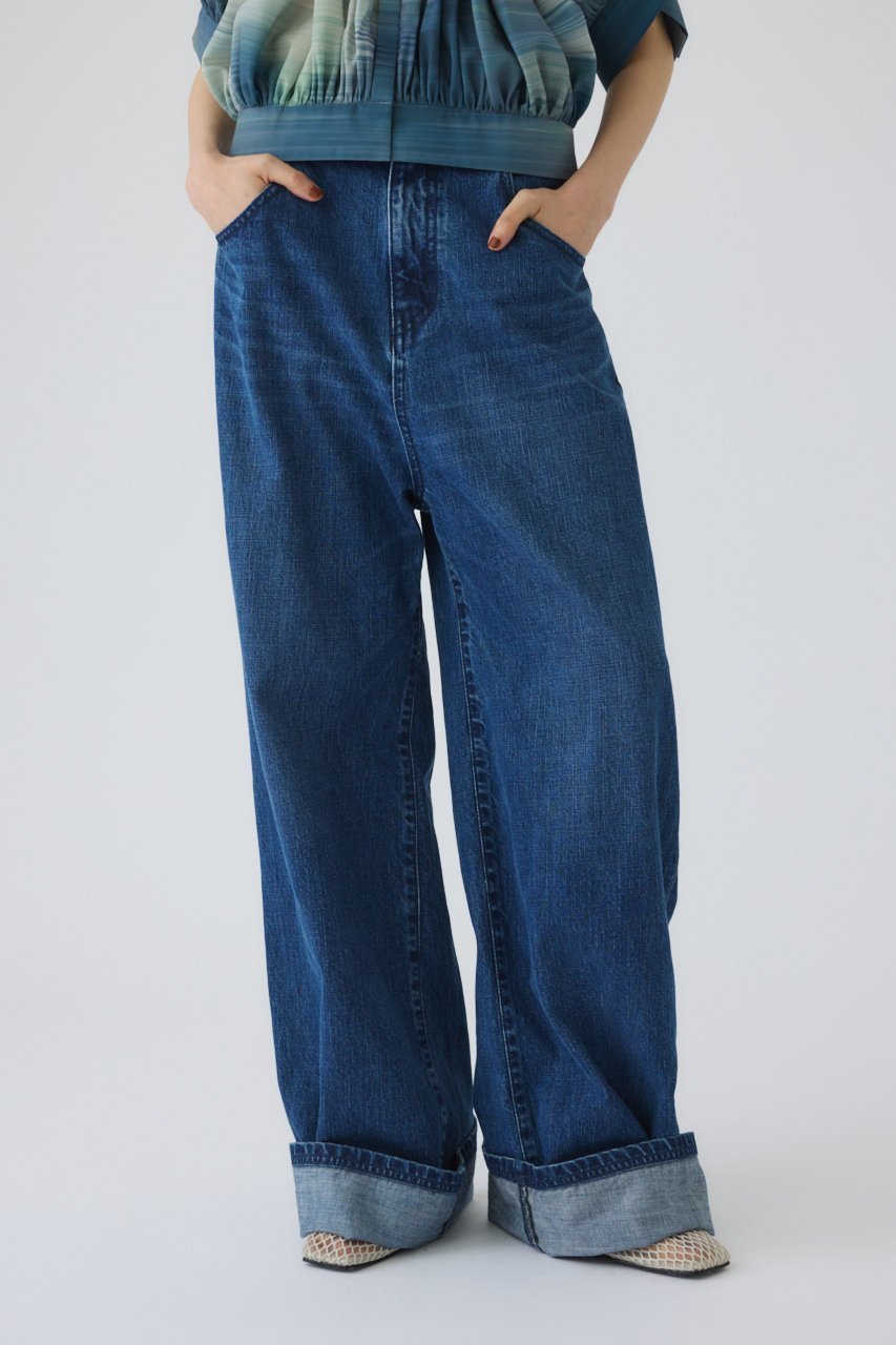 【リムアーク/RIM.ARK】のMiddle straight blue denim/パンツ インテリア・キッズ・メンズ・レディースファッション・服の通販 founy(ファウニー) 　ファッション　Fashion　レディースファッション　Fashion for Women　パンツ　Pants & Trousers　デニムパンツ・ジーンズ・美脚デニム　Denim Jeans & Pants　スタンダード　Standard, Basic　デニム　Denim, Jeans Material　ワイド　Wide, Wide Fit　人気　Popular, Best Seller　ブルー|ID: prp329100004894934 ipo3291000000036932294