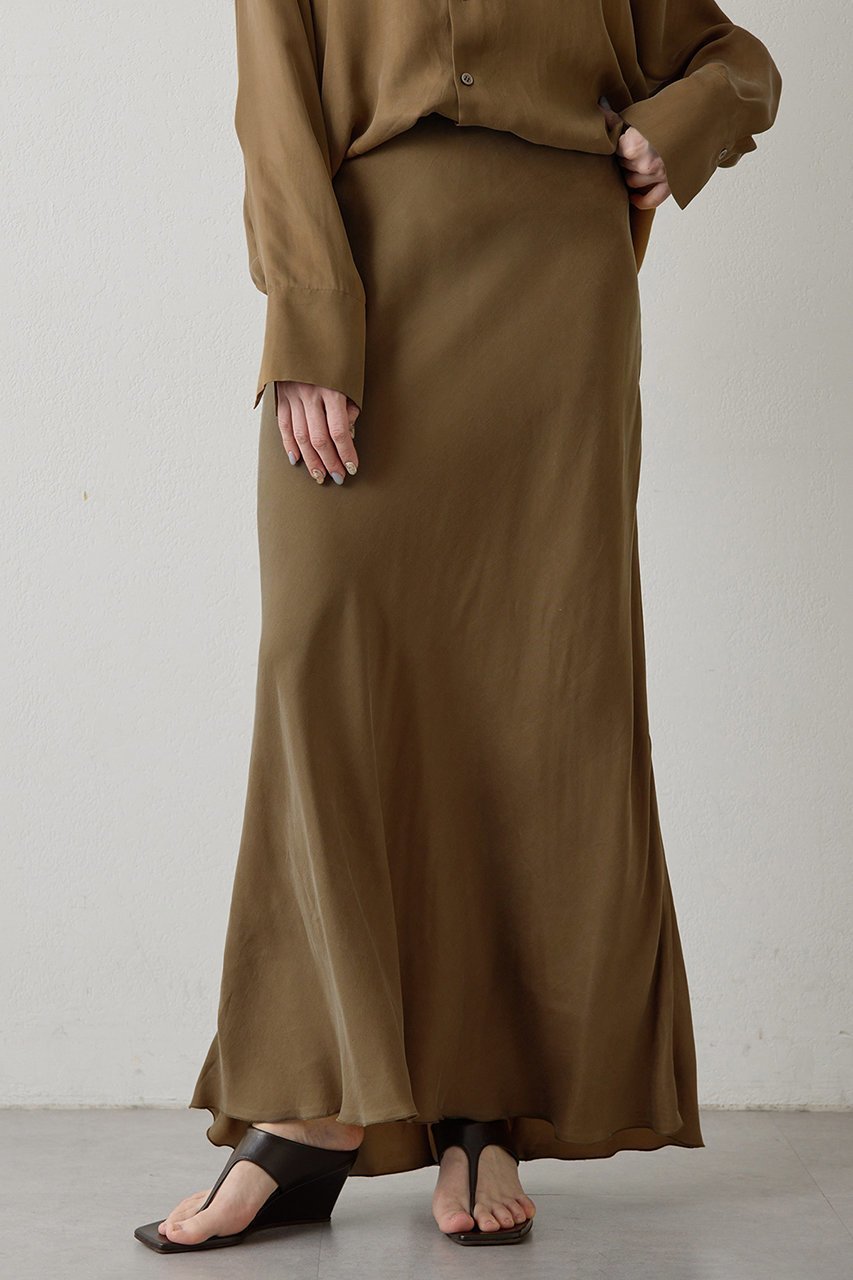 【ウィムガゼット/Whim Gazette】のキュプラフィブリルフレアスカート 人気、トレンドファッション・服の通販 founy(ファニー) 　ファッション　Fashion　レディースファッション　Fashion for Women　スカート　Skirts　Aライン・フレアスカート　A-Line & Flared Skirts　ロングスカート　Long Skirts / Maxi & Midi Skirts　おすすめ　Recommended / Our Picks　キュプラ　Cupro, Eco Fabric　セットアップ　Set-Up, Coordinated Outfit　ツイル　Twist, Twisted Detail　フレア　Flare, Flared　マーメイド　Mermaid, Fishtail Silhouette　ロング　Long, Long-Length　エレガント 上品　Elegant　新作・新入荷　New Arrivals / New In　other-3|ID: prp329100004894941 ipo3291000000036615747