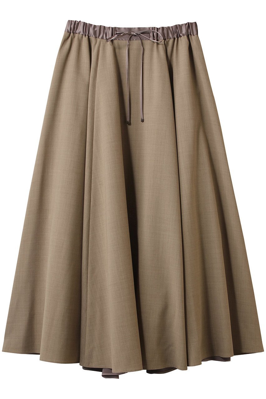 【ヒューエルミュージアム/hueLe Museum】の【STUMBLY】TW/Satin Combination Skirt インテリア・キッズ・メンズ・レディースファッション・服の通販 founy(ファウニー) 　ファッション　Fashion　レディースファッション　Fashion for Women　スカート　Skirts　ロングスカート　Long Skirts / Maxi & Midi Skirts　なめらか　Smooth, Silky Texture　エレガント 上品　Elegant　オケージョン　Occasion Wear　サテン　Satin, Glossy Fabric　シンプル　Simple, Minimal　フレア　Flare, Flared　ロング　Long, Long-Length　ベージュ|ID: prp329100004894945 ipo3291000000036932370