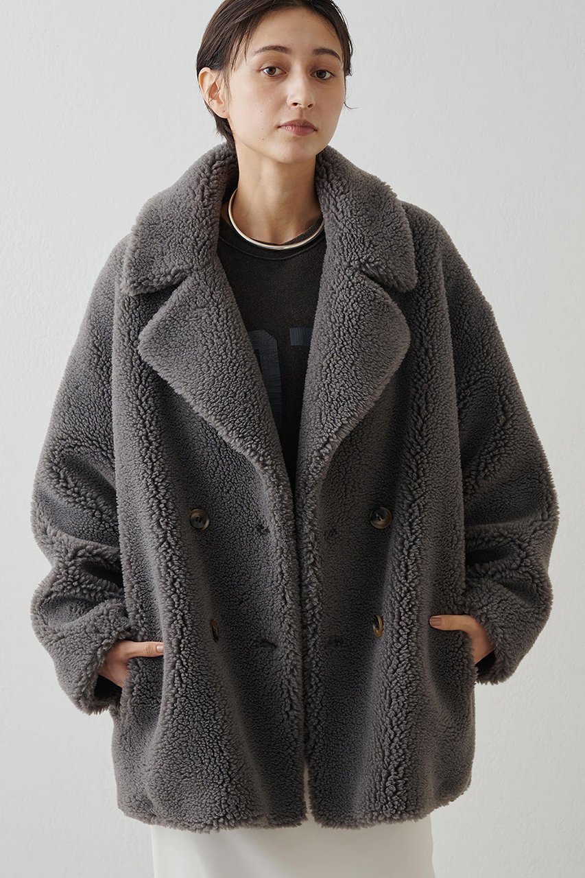 【ウィムガゼット/Whim Gazette】の【THE PAUSE】ボアダブルコート 人気、トレンドファッション・服の通販 founy(ファニー) 　ファッション　Fashion　レディースファッション　Fashion for Women　アウター　Coat / Outerwear Collection　コート・ロングコート・ピーコート　Long Coats, Peacoats & More　ショルダー　Shoulder, Shoulder Strap　ショート　Short, Short Length　ダブル　Double, Double-Breasted　ドロップ　Drop Shoulder, Dropped Style　フォルム　Silhouette, Form　ミドル　Middle Length, Mid Height　other-6|ID: prp329100004894950 ipo3291000000036592041