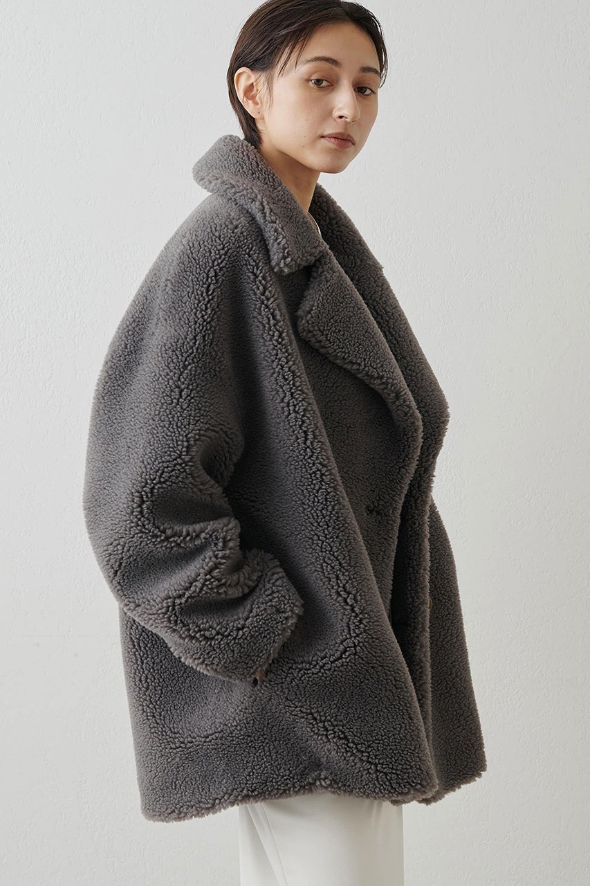 【ウィムガゼット/Whim Gazette】の【THE PAUSE】ボアダブルコート 人気、トレンドファッション・服の通販 founy(ファニー) 　ファッション　Fashion　レディースファッション　Fashion for Women　アウター　Coat / Outerwear Collection　コート・ロングコート・ピーコート　Long Coats, Peacoats & More　ショルダー　Shoulder, Shoulder Strap　ショート　Short, Short Length　ダブル　Double, Double-Breasted　ドロップ　Drop Shoulder, Dropped Style　フォルム　Silhouette, Form　ミドル　Middle Length, Mid Height　other-4|ID: prp329100004894951 ipo3291000000036592037