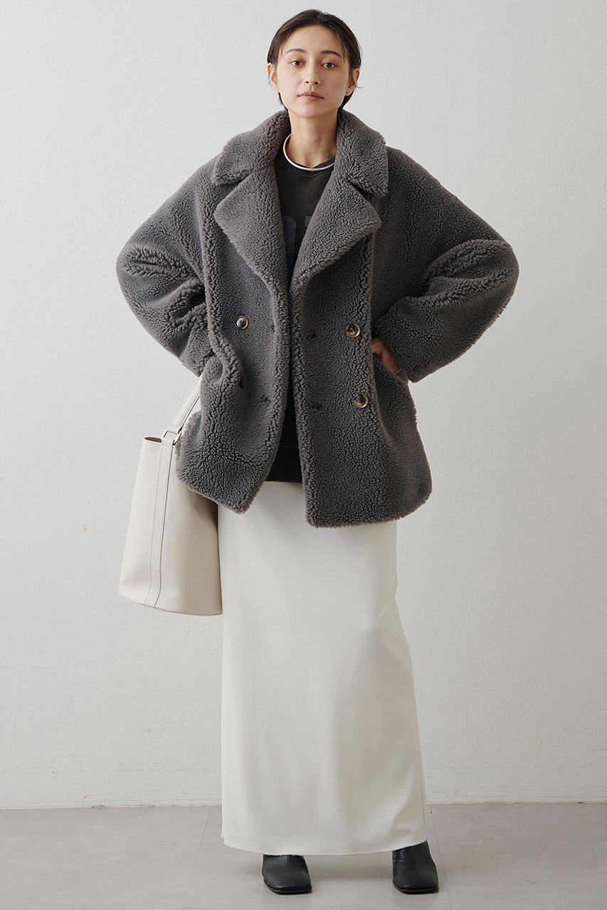【ウィムガゼット/Whim Gazette】の【THE PAUSE】ボアダブルコート 人気、トレンドファッション・服の通販 founy(ファニー) 　ファッション　Fashion　レディースファッション　Fashion for Women　アウター　Coat / Outerwear Collection　コート・ロングコート・ピーコート　Long Coats, Peacoats & More　ショルダー　Shoulder, Shoulder Strap　ショート　Short, Short Length　ダブル　Double, Double-Breasted　ドロップ　Drop Shoulder, Dropped Style　フォルム　Silhouette, Form　ミドル　Middle Length, Mid Height　other-5|ID: prp329100004894951 ipo3291000000036592039