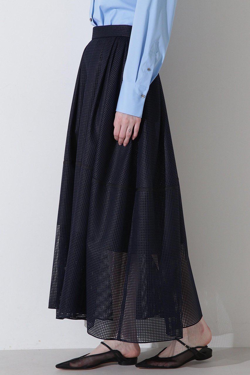 【ヒューエルミュージアム/hueLe Museum】の【hLM】メッシュタックスカート 人気、トレンドファッション・服の通販 founy(ファニー) 　ファッション　Fashion　レディースファッション　Fashion for Women　スカート　Skirts　ロングスカート　Long Skirts / Maxi & Midi Skirts　シンプル　Simple, Minimal　スポーティ　Sporty, Casual Athletic　メッシュ　Mesh, Net Fabric　ロング　Long, Long-Length　other-4|ID: prp329100004894963 ipo3291000000036592206