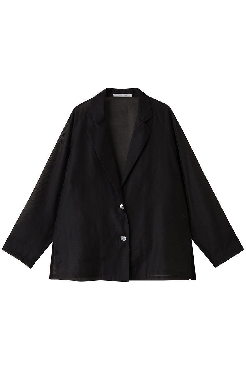 【ミディウミソリッド/MIDIUMISOLID】のシアーシャツジャケット インテリア・キッズ・メンズ・レディースファッション・服の通販 founy(ファニー) 　ファッション　Fashion　レディースファッション　Fashion for Women　アウター　Coat / Outerwear Collection　レディースジャケット・軽アウター　Jackets　オーガンジー　Organza Fabric　シンプル　Simple, Minimal　ジャケット　Jacket, Outerwear　スリット　Slit, Slit Detail　エレガント 上品　Elegant　black|ID: prp329100004894974 ipo3291000000036592333
