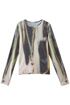 【プランク プロジェクト/PRANK PROJECT】のグラフィッククルートップ 人気、トレンドファッション・服の通販 founy(ファニー) ファッション Fashion レディースファッション Fashion for Women トップス・カットソー Cut & Sew Tops シャツ・ブラウス・オフィスカジュアル Elegant Blouses & Button-Ups ロングTシャツ・Tシャツ Longline T-Shirts & Tees カットソー・ベーシックTシャツ Cut-and-Sewn Tops / Stretch Tees & Basics インナー Innerwear シンプル Simple, Minimal スリーブ Sleeve, Long Sleeve / Short Sleeve プリント Print, Printed Pattern ロング Long, Long-Length thumbnail GRN(グリーン)|ID: prp329100004894980 ipo3291000000036592428