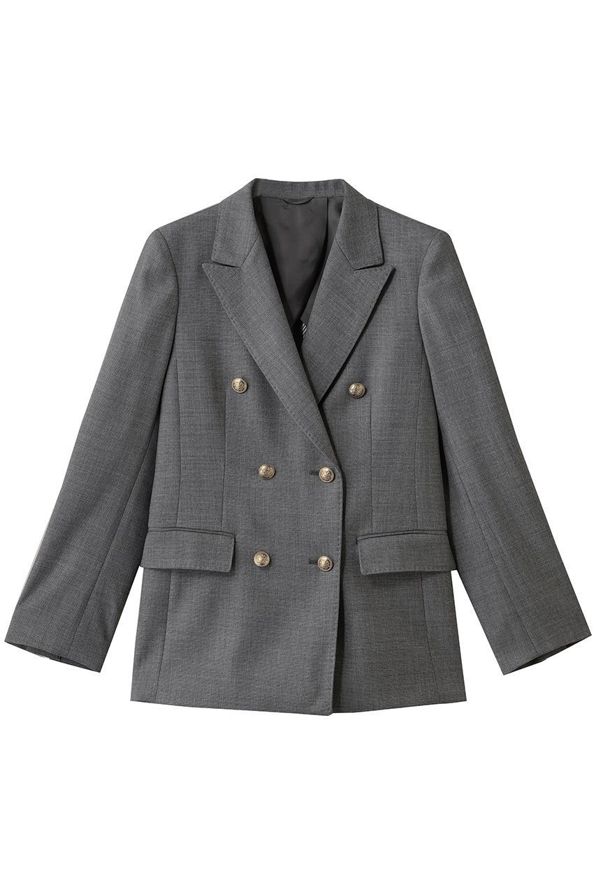 【アナイ/ANAYI】のウールオックスダブルジャケット インテリア・キッズ・メンズ・レディースファッション・服の通販 founy(ファニー) 　ファッション　Fashion　レディースファッション　Fashion for Women　アウター　Coat / Outerwear Collection　レディースジャケット・軽アウター　Jackets　グログラン　Grosgrain, Grosgrain Ribbon　ジャケット　Jacket, Outerwear　ダブル　Double, Double-Breasted　グレー|ID: prp329100004895007 ipo3291000000036592775