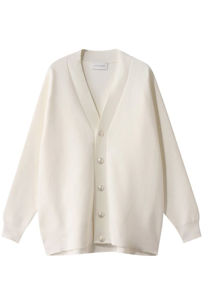 【ヒューエルミュージアム/hueLe Museum】の【STUMBLY】Painted Metal Button Cardigan インテリア・キッズ・メンズ・レディースファッション・服の通販 founy(ファウニー) https://founy.com/ ファッション Fashion レディースファッション Fashion for Women トップス・カットソー Cut & Sew Tops ニット Knit Tops & Sweaters カーディガン・羽織り Layered Style Cardigans カーディガン Cardigan, Knitwear シンプル Simple, Minimal フォーマル Formal, Dressy リラックス Relax, Relaxed Fit |ID: prp329100004895027 ipo3291000000036593010