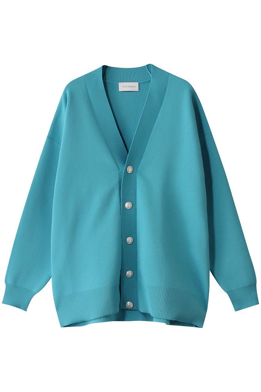 【ヒューエルミュージアム/hueLe Museum】の【STUMBLY】Painted Metal Button Cardigan インテリア・キッズ・メンズ・レディースファッション・服の通販 founy(ファニー) 　ファッション　Fashion　レディースファッション　Fashion for Women　トップス・カットソー　Cut & Sew Tops　ニット　Knit Tops & Sweaters　カーディガン・羽織り　Layered Style Cardigans　カーディガン　Cardigan, Knitwear　シンプル　Simple, Minimal　フォーマル　Formal, Dressy　リラックス　Relax, Relaxed Fit　グリーン|ID: prp329100004895027 ipo3291000000036593017