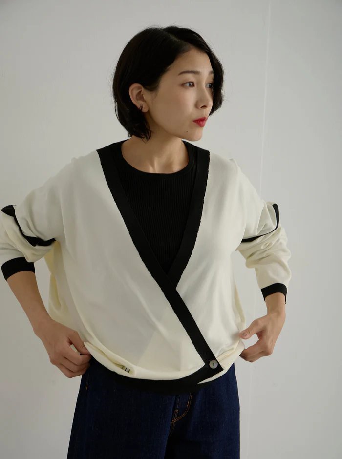 【レリル/lelill】のハイテク2トーンボレロ 大人の最旬トレンドファッション＆コーディネート founy(ファウニー) 　ファッション　Fashion　レディースファッション　Fashion for Women　トップス・カットソー　Cut & Sew Tops　ニット　Knit Tops & Sweaters　カーディガン・羽織り　Layered Style Cardigans　カーディガン　Cardigan, Knitwear　コンパクト　Compact, Small Size　ボレロ　Bolero, Short Cardigan　モバイル　Mobile, Smartphone　洗える　Machine Washable　other-4|ID: prp329100004895053 ipo3291000000036896667