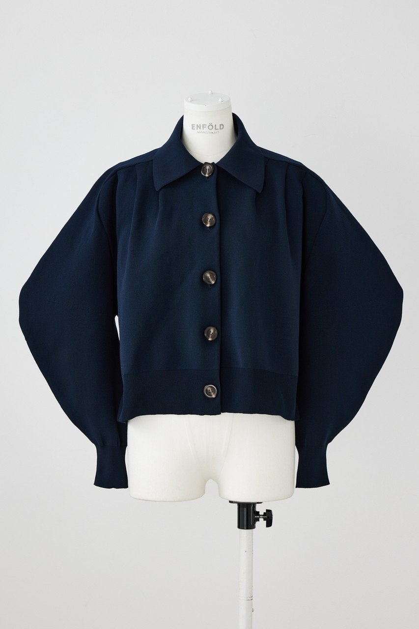 【エンフォルド/ENFOLD】のタックカーディガン インテリア・キッズ・メンズ・レディースファッション・服の通販 founy(ファニー) 　ファッション　Fashion　レディースファッション　Fashion for Women　トップス・カットソー　Cut & Sew Tops　ニット　Knit Tops & Sweaters　カーディガン・羽織り　Layered Style Cardigans　エレガント 上品　Elegant　カーディガン　Cardigan, Knitwear　ストレッチ　Stretch, Stretchy Fabric　スポーツ　Sports, Activewear　スリット　Slit, Slit Detail　軽量　Lightweight, Ultra Light　ダークネイビー|ID: prp329100004895056 ipo3291000000036593432