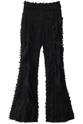 【プランク プロジェクト/PRANK PROJECT】のフリンジジャガードフレアパンツ / Fringe Jacquard Flare Pants 人気、トレンドファッション・服の通販 founy(ファニー) ファッション Fashion レディースファッション Fashion for Women パンツ Pants & Trousers コンパクト Compact, Small Size シャーリング Shirring, Ruched シンプル Simple, Minimal フリンジ Fringe, Tassel ラッフル Ruffle, Frill ランダム Random, Irregular 切替 Switching, Contrast Panel |ID:prp329100004895109