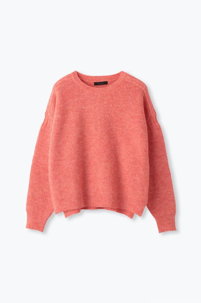 【レリル/lelill】のメランジミックスワイドガンジー インテリア・キッズ・メンズ・レディースファッション・服の通販 founy(ファウニー) 　ファッション　Fashion　レディースファッション　Fashion for Women　トップス・カットソー　Cut & Sew Tops　ニット　Knit Tops & Sweaters　カジュアルプルオーバー・ニットトップス　Pullovers & Knit Tops / Casual Pullovers　ショート　Short, Short Length　シンプル　Simple, Minimal　モダン　Modern, Contemporary　ワイド　Wide, Wide Fit　オレンジ|ID: prp329100004895122 ipo3291000000036594430