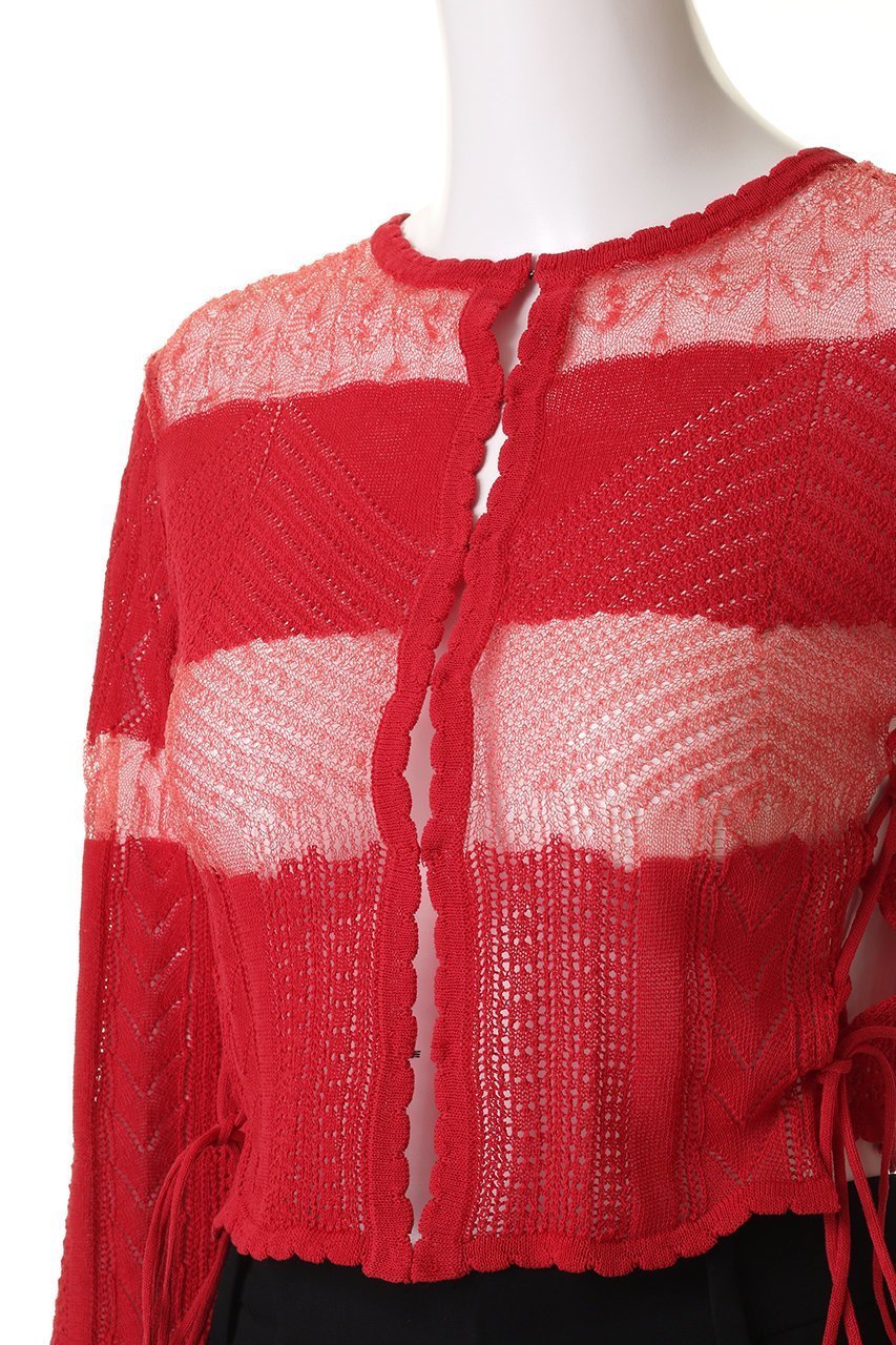【プランク プロジェクト/PRANK PROJECT】のレースニットカーディガン / Lace Knit Cardigan 大人の最旬トレンドファッション＆コーディネート founy(ファウニー) 　ファッション　Fashion　レディースファッション　Fashion for Women　トップス・カットソー　Cut & Sew Tops　ニット　Knit Tops & Sweaters　カーディガン・羽織り　Layered Style Cardigans　インナー　Innerwear　カーディガン　Cardigan, Knitwear　コルセット　Corset, Bustier　シアー　Sheer, See-Through　パターン　Pattern, Design Print　レース　Lace, Lace Fabric　other-5|ID: prp329100004895127 ipo3291000000036896123