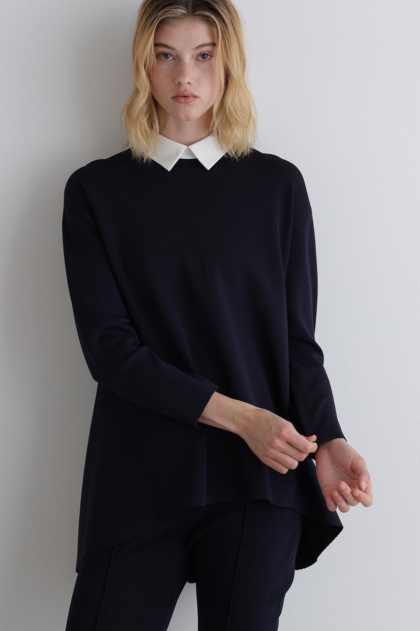 【ル フィル/LE PHIL】の襟付きフレアニット 人気、トレンドファッション・服の通販 founy(ファニー) 　ファッション　Fashion　レディースファッション　Fashion for Women　トップス・カットソー　Cut & Sew Tops　ニット　Knit Tops & Sweaters　カジュアルプルオーバー・ニットトップス　Pullovers & Knit Tops / Casual Pullovers　エアリー　Airy Texture　クラシカル　Classical, Vintage-Inspired　クラシック　Classic, Timeless Style　バランス　Balance, Style Balance　フォルム　Silhouette, Form　フレア　Flare, Flared　フロント　Front, Front Design　エレガント 上品　Elegant　other-2|ID: prp329100004895152 ipo3291000000036594819