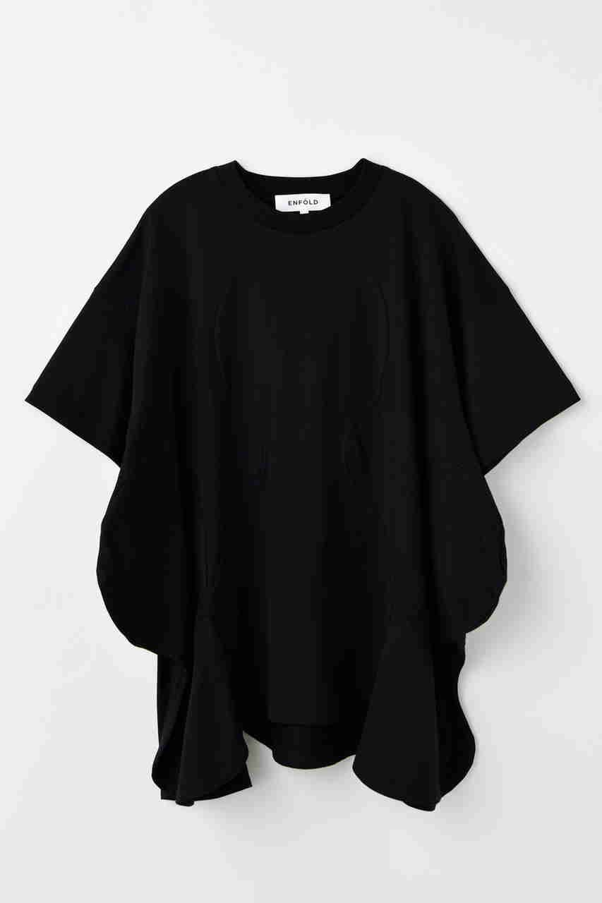【エンフォルド/ENFOLD】のCURVE-SILHOUETTE T-SHIRT/Tシャツ インテリア・キッズ・メンズ・レディースファッション・服の通販 founy(ファニー) ファッション Fashion レディースファッション Fashion for Women トップス・カットソー Cut & Sew Tops シャツ・ブラウス・オフィスカジュアル Elegant Blouses & Button-Ups ロングTシャツ・Tシャツ Longline T-Shirts & Tees カットソー・ベーシックTシャツ Cut-and-Sewn Tops / Stretch Tees & Basics ショート Short, Short Length スリーブ Sleeve, Long Sleeve / Short Sleeve フロント Front, Front Design ベスト Vest, Waistcoat 今季 This Season, Current Season ブラック|ID: prp329100004895161 ipo3291000000036594899