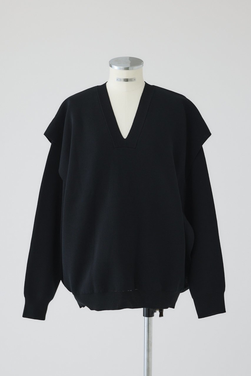 【リムアーク/RIM.ARK】のSide open oversized knit PO/プルオーバー インテリア・キッズ・メンズ・レディースファッション・服の通販 founy(ファウニー) 　ファッション　Fashion　レディースファッション　Fashion for Women　トップス・カットソー　Cut & Sew Tops　ニット　Knit Tops & Sweaters　カジュアルプルオーバー・ニットトップス　Pullovers & Knit Tops / Casual Pullovers　インナー　Innerwear　スマート　Smart, Elegant　バランス　Balance, Style Balance　ベスト　Vest, Waistcoat　ワイド　Wide, Wide Fit　冬　Winter / This Winter　春　Spring　ブラック|ID: prp329100004895223 ipo3291000000036595499