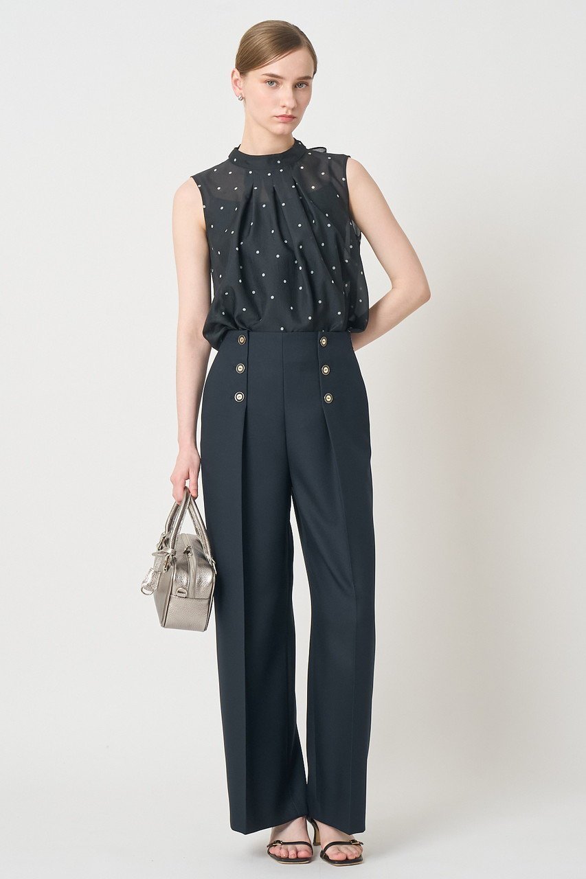 【アナイ/ANAYI】のブライトツイルタックセーラーパンツ 人気、トレンドファッション・服の通販 founy(ファニー) 　ファッション　Fashion　レディースファッション　Fashion for Women　パンツ　Pants & Trousers　おすすめ　Recommended / Our Picks　センター　Center, Center Line　ツイル　Twist, Twisted Detail　バランス　Balance, Style Balance　マニッシュ　Mannish, Boyish　ワイド　Wide, Wide Fit　新作・新入荷　New Arrivals / New In　other-5|ID: prp329100004895236 ipo3291000000036595617