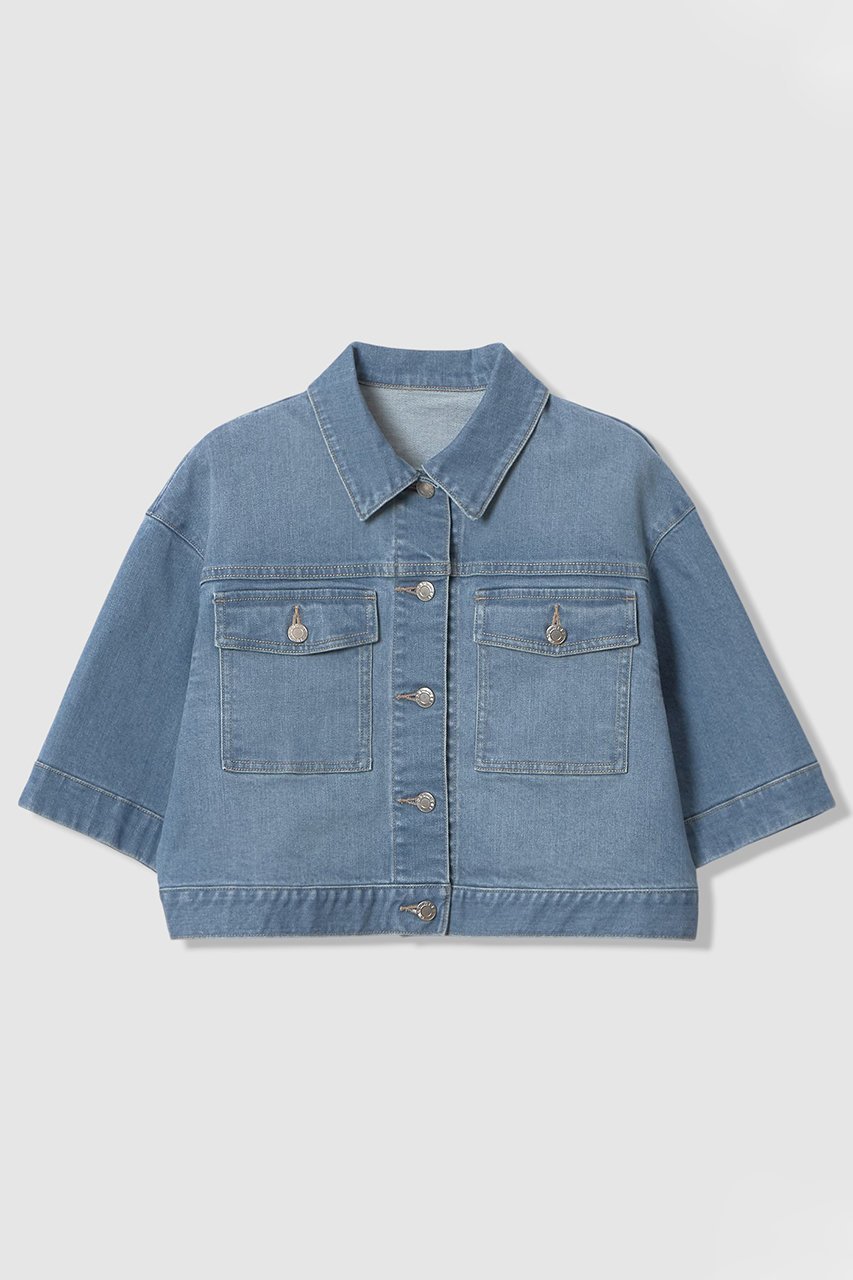 【アナイ/ANAYI】のストレッチデニムハーフスリーブ ジャケット インテリア・キッズ・メンズ・レディースファッション・服の通販 founy(ファニー) 　ファッション　Fashion　レディースファッション　Fashion for Women　アウター　Coat / Outerwear Collection　レディースジャケット・軽アウター　Jackets　コンパクト　Compact, Small Size　ジャケット　Jacket, Outerwear　ストレッチ　Stretch, Stretchy Fabric　デニム　Denim, Jeans Material　バランス　Balance, Style Balance　ポケット　Pocket, Pocket Detail　ロング　Long, Long-Length　再入荷　Restock / Back in Stock　夏　Summer　ブルー|ID: prp329100004895237 ipo3291000000036595633