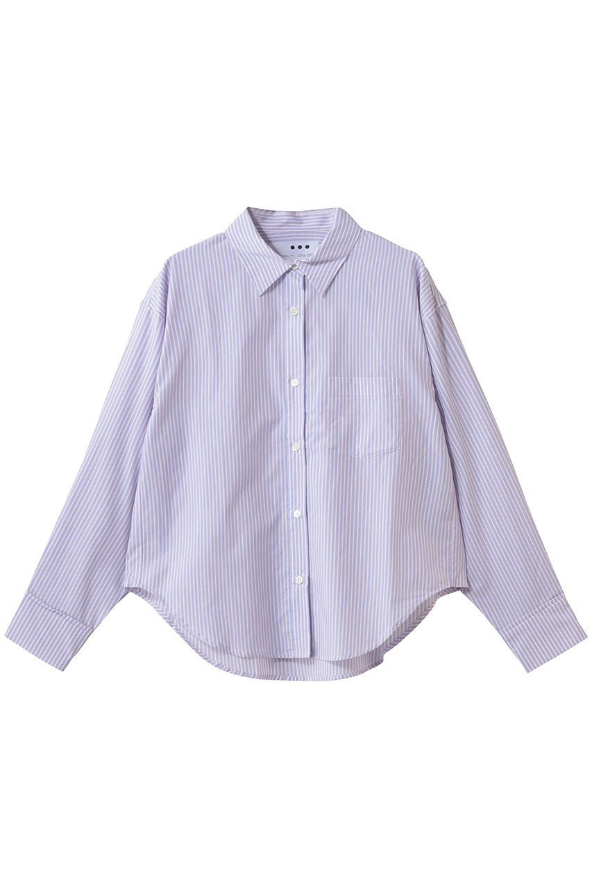 【スリー ドッツ/three dots】のブロードストライプ ルーズシャツ インテリア・キッズ・メンズ・レディースファッション・服の通販 founy(ファニー) 　ファッション　Fashion　レディースファッション　Fashion for Women　トップス・カットソー　Cut & Sew Tops　シャツ・ブラウス・オフィスカジュアル　Elegant Blouses & Button-Ups　カフス　Cuff Design　シンプル　Simple, Minimal　ストライプ　Stripe, Striped Pattern　スリーブ　Sleeve, Long Sleeve / Short Sleeve　ブロード　Broadcloth, Fine Cotton　ベーシック　Basic, Essential　ロング　Long, Long-Length　新作・新入荷　New Arrivals / New In　ライトブルーマルチ|ID: prp329100004895256 ipo3291000000036595801