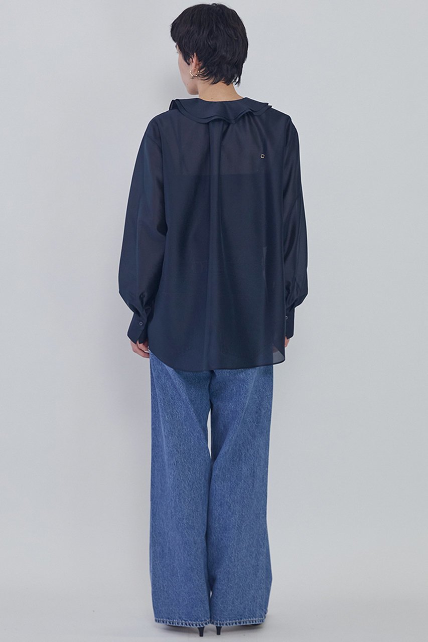 【プルミエ アロンディスモン/1er Arrondissement】のラッフルVネックブラウス 人気、トレンドファッション・服の通販 founy(ファニー) ファッション Fashion レディースファッション Fashion for Women トップス・カットソー Cut & Sew Tops シャツ・ブラウス・オフィスカジュアル Elegant Blouses & Button-Ups Vネックトップス V-Neck Tops / V-Cut Neckline Shirts シルク Silk, 100% Silk スリーブ Sleeve, Long Sleeve / Short Sleeve バランス Balance, Style Balance フロント Front, Front Design ラッフル Ruffle, Frill ロング Long, Long-Length エレガント 上品 Elegant other-4|ID: prp329100004895293 ipo3291000000036596155