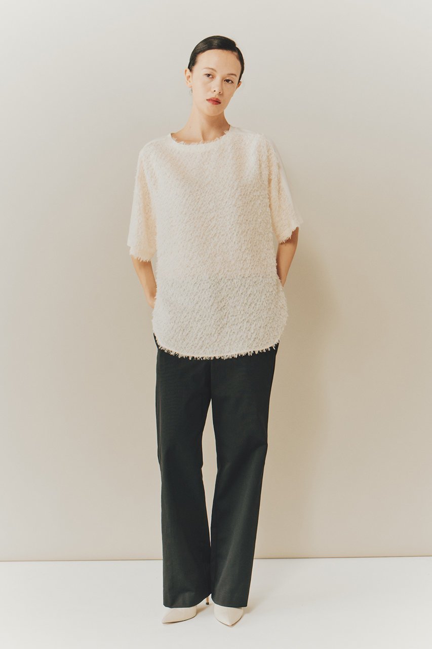 【ルームエイト/Room no.8】の【Room no.8 BLACK】シアー カットジャカード ハーフスリーブ トップス 人気、トレンドファッション・服の通販 founy(ファニー) ファッション Fashion レディースファッション Fashion for Women トップス・カットソー Cut & Sew Tops シャツ・ブラウス・オフィスカジュアル Elegant Blouses & Button-Ups シアー Sheer, See-Through ショート Short, Short Length シンプル Simple, Minimal ジャカード/ジャガード Jacquard, Woven Pattern スリット Slit, Slit Detail スリーブ Sleeve, Long Sleeve / Short Sleeve ハーフ Half, Half-Length ボトム Bottoms, Lower Wear モダン Modern, Contemporary other-6|ID: prp329100004895299 ipo3291000000036596206