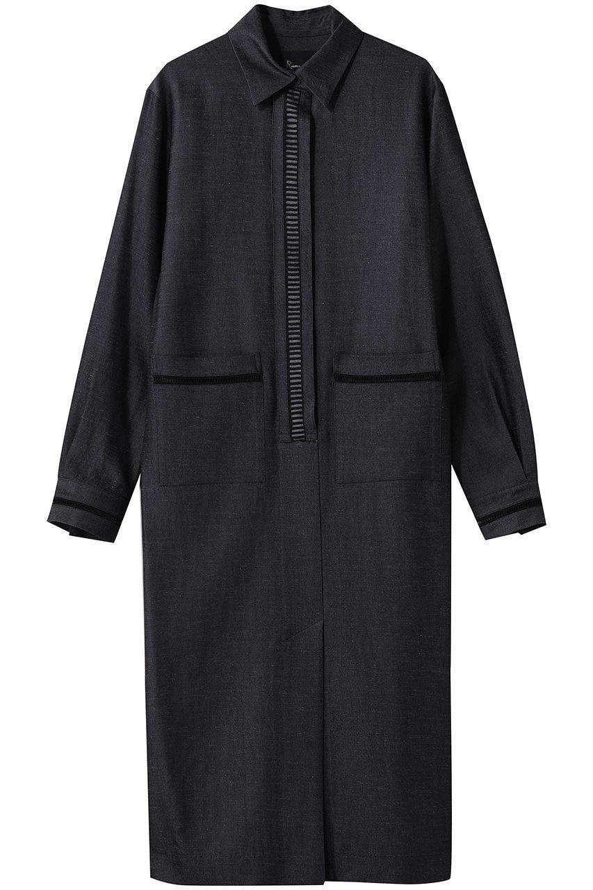 【ルームエイト/Room no.8】の【Room no.8 BLACK】TRIACETATE/TWILL COMBI LACE ドレス 人気、トレンドファッション・服の通販 founy(ファニー) 　ファッション　Fashion　レディースファッション　Fashion for Women　ワンピース　Dresses　フォーマル・パーティードレス・結婚式用ドレス　Elegant & Casual Dresses　チュニック　Tunic Tops & Dresses　チュニック　Tunic, Long Top　ドレス　Dress, One-Piece　ポケット　Pocket, Pocket Detail　ロング　Long, Long-Length　エレガント 上品　Elegant　 other-1|ID: prp329100004895309 ipo3291000000036596281