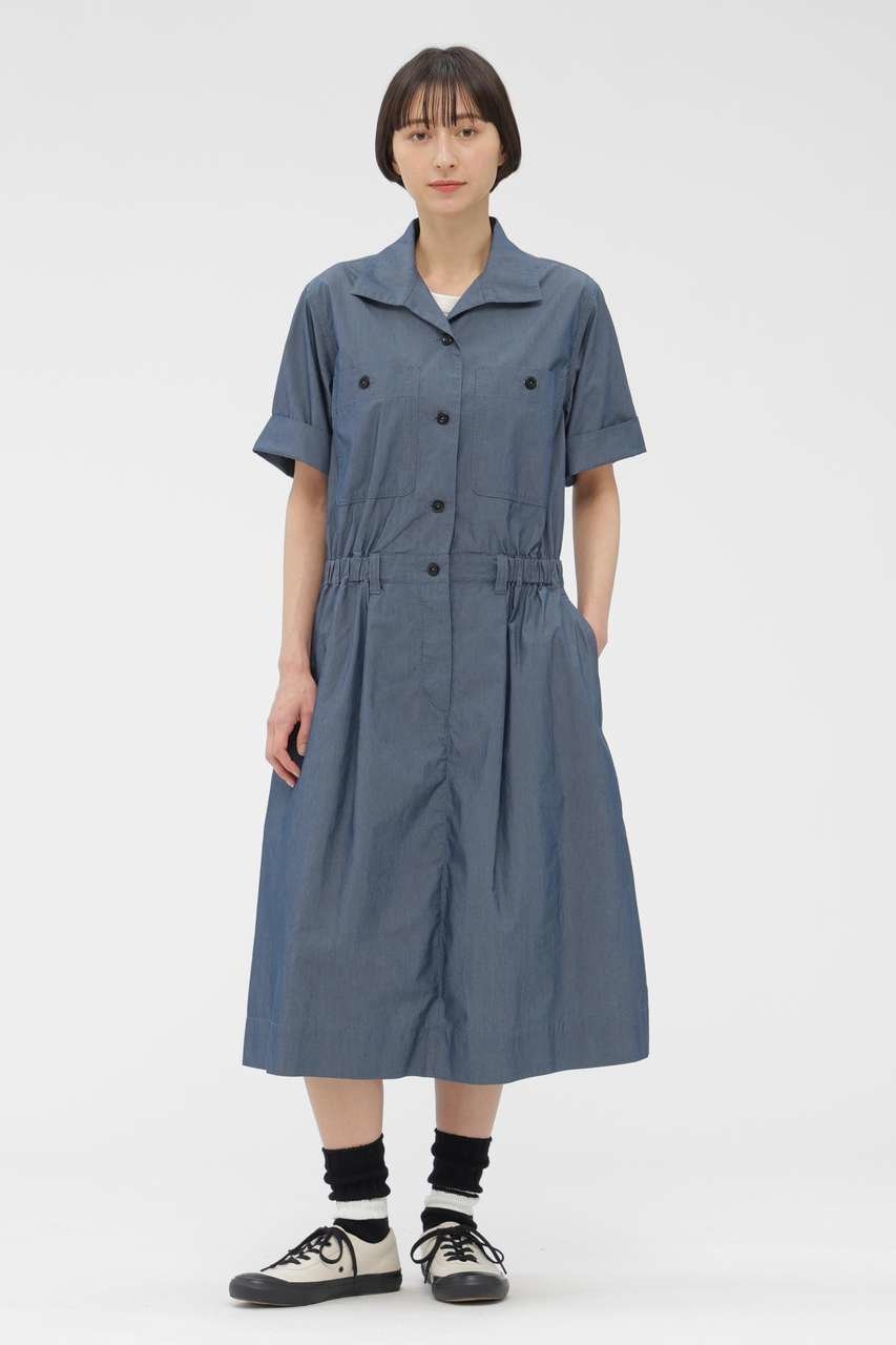 【マーガレットハウエル/MARGARET HOWELL】のSUPERLIGHT COTTON NYLON DRESS 大人の最旬トレンドファッション＆コーディネート founy(ファウニー) 　ファッション　Fashion　レディースファッション　Fashion for Women　トップス・カットソー　Cut & Sew Tops　シャツ・ブラウス・オフィスカジュアル　Elegant Blouses & Button-Ups　ワンピース　Dresses　フォーマル・パーティードレス・結婚式用ドレス　Elegant & Casual Dresses　ギャザー　Gathered, Ruffled　シャンブレー　Chambray, Denim-Like Fabric　スクエア　Square, Square Shape　スリーブ　Sleeve, Long Sleeve / Short Sleeve　ダブル　Double, Double-Breasted　ドレス　Dress, One-Piece　ブラウジング　Blouson Silhouette, Cinched Waist　ポケット　Pocket, Pocket Detail　ループ　Loop, Loop Knit　ロング　Long, Long-Length　ワッシャー　Washer, Crinkled Finish　夏　Summer　other-2|ID: prp329100004895356 ipo3291000000036879330