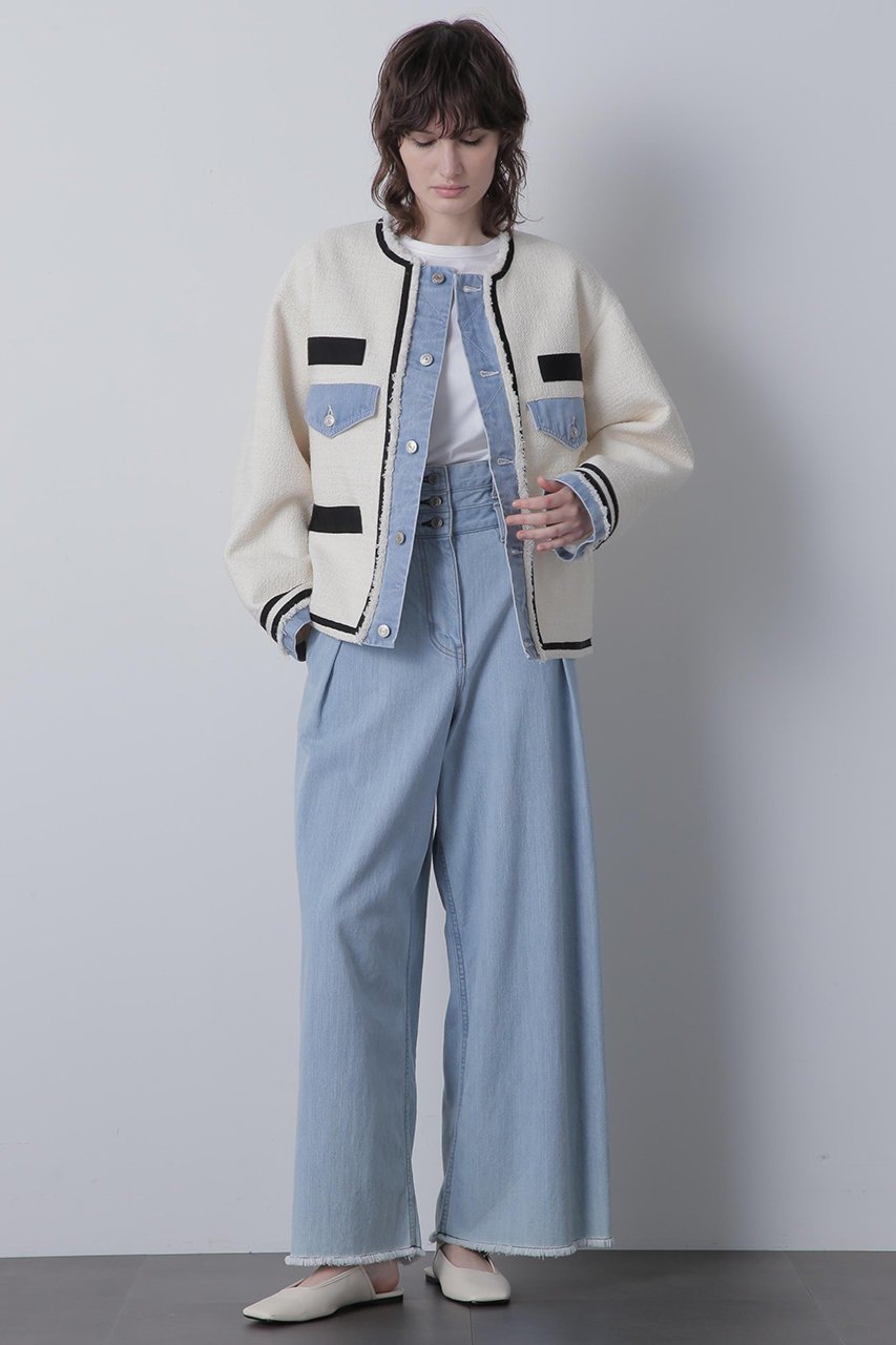 【ヒューエルミュージアム/hueLe Museum】の【STUMBLY】Tweed/Denim Combi JK 人気、トレンドファッション・服の通販 founy(ファニー) ファッション Fashion レディースファッション Fashion for Women アウター Coat / Outerwear Collection レディースジャケット・軽アウター Jackets エレガント 上品 Elegant ジャケット Jacket, Outerwear ツイード Twill, Twill Weave デニム Denim, Jeans Material ミックス Mix, Mixed Style リメイク Remake, Reconstructed other-3|ID: prp329100004895408 ipo3291000000036597301